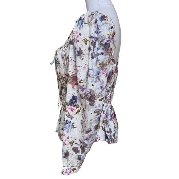 J. Crew x Flora Obscura Blouse Cinched-waist Top in Kaleidoscope Floral NWT - Picture 11 of 16